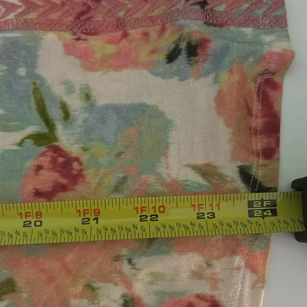 Soft Surrondings Floral Pink and Green Women's Top size XS - Picture 5 of 6